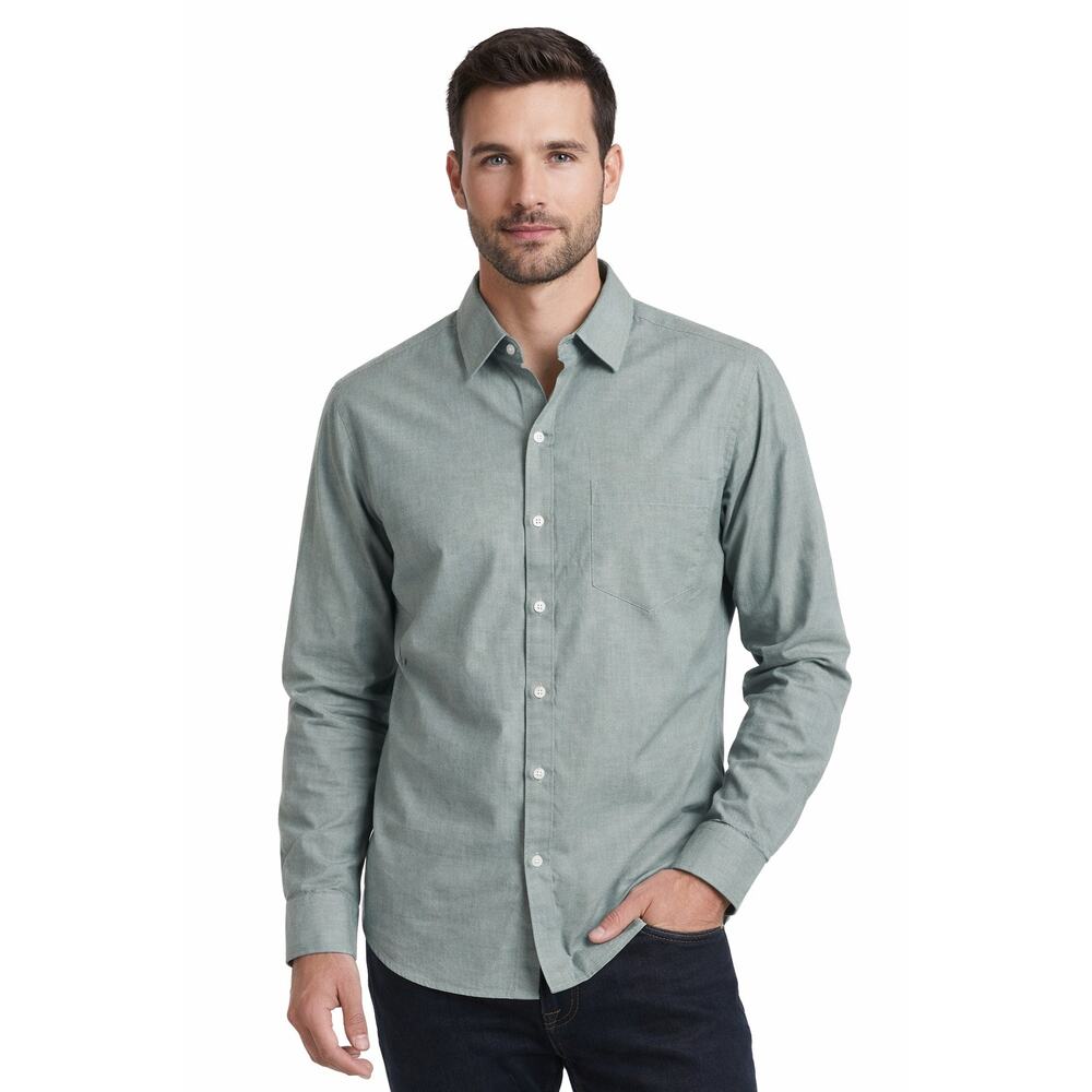 Billy Reid Men’s Medium Button Down Shirt Sage Green Cotton Classic Casual